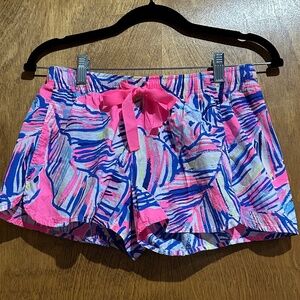 Lilly Pulitzer Shorts Drawstring Elastic Waist Tiki Pink Cabana Size XS - EUC